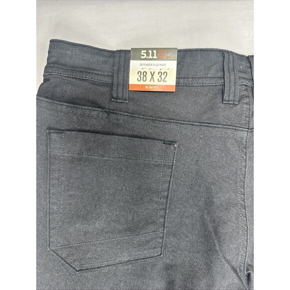 5.11 Tactical Defender Flex Slim Fit Black Pants Size 38x32 New With tags - Picture 10 of 10